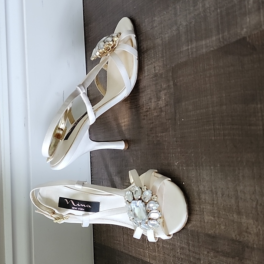 White gem nina strappy heels - Picture 2 of 3
